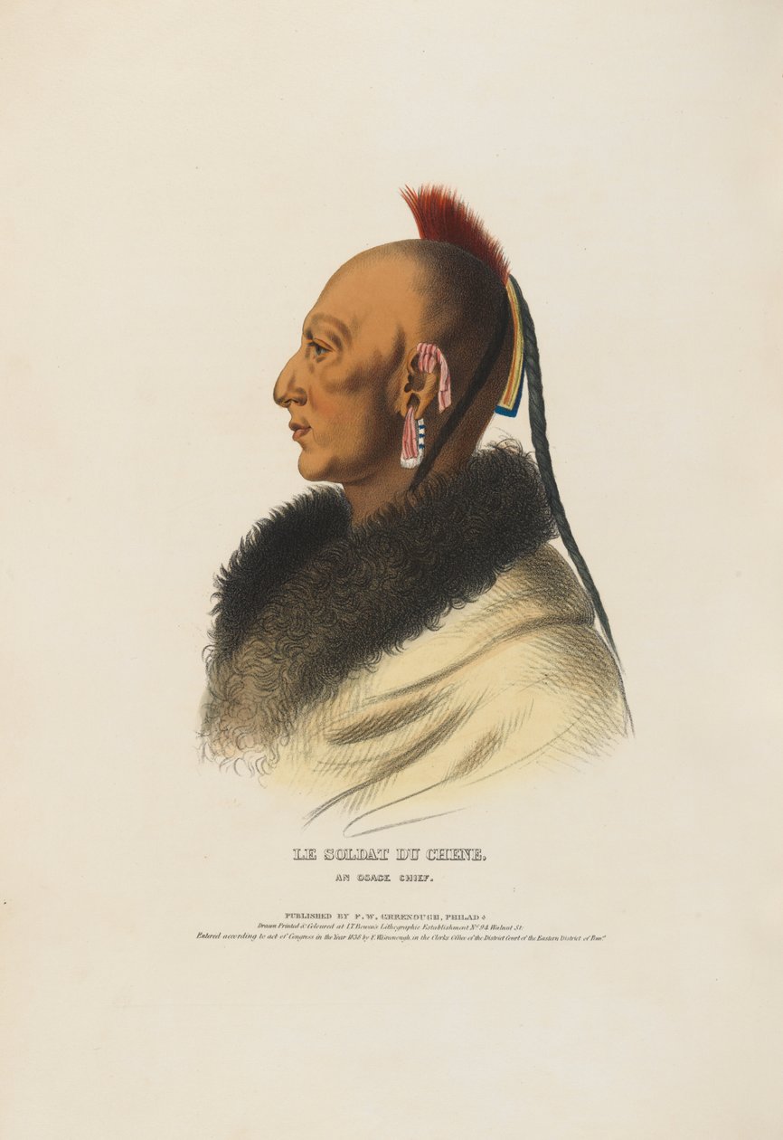 Le Soldat du Chene - An Osage Chief - Charles Balthazar Julien Févret de Saint-Mémin