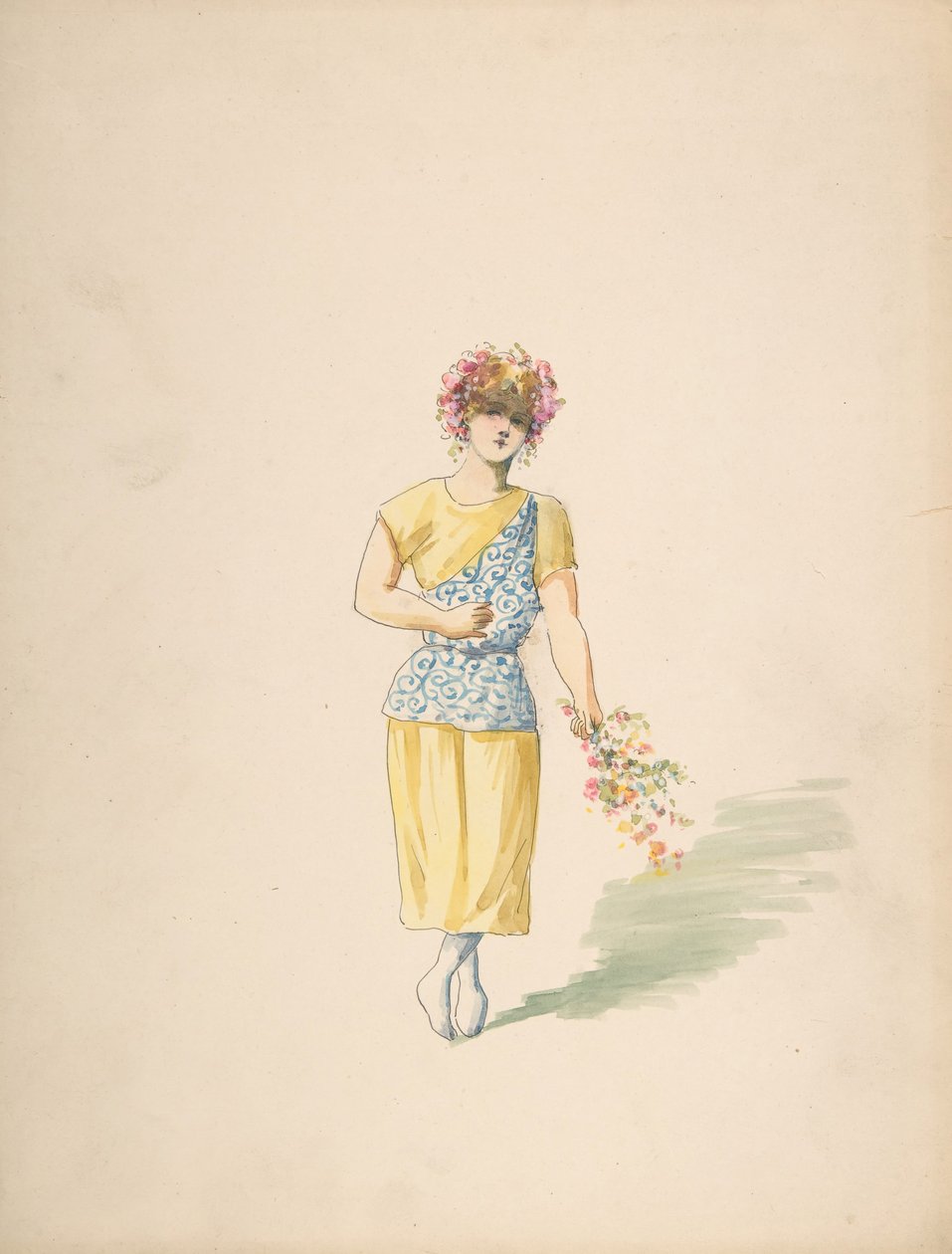 Costume pour un jeune en jaune et bleu, n.d. - Charles Bianchini