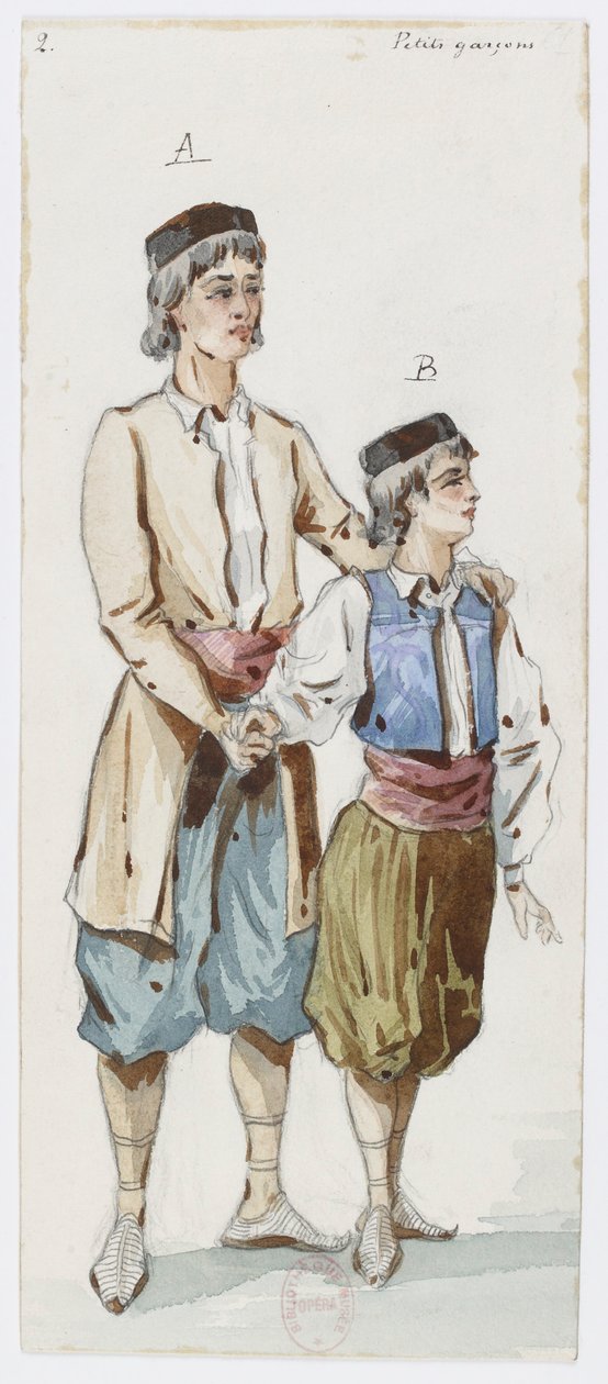 Holmès - La montagne noire - costume designs by Charles Bianchini - 02. Petits garçons - Charles Bianchini