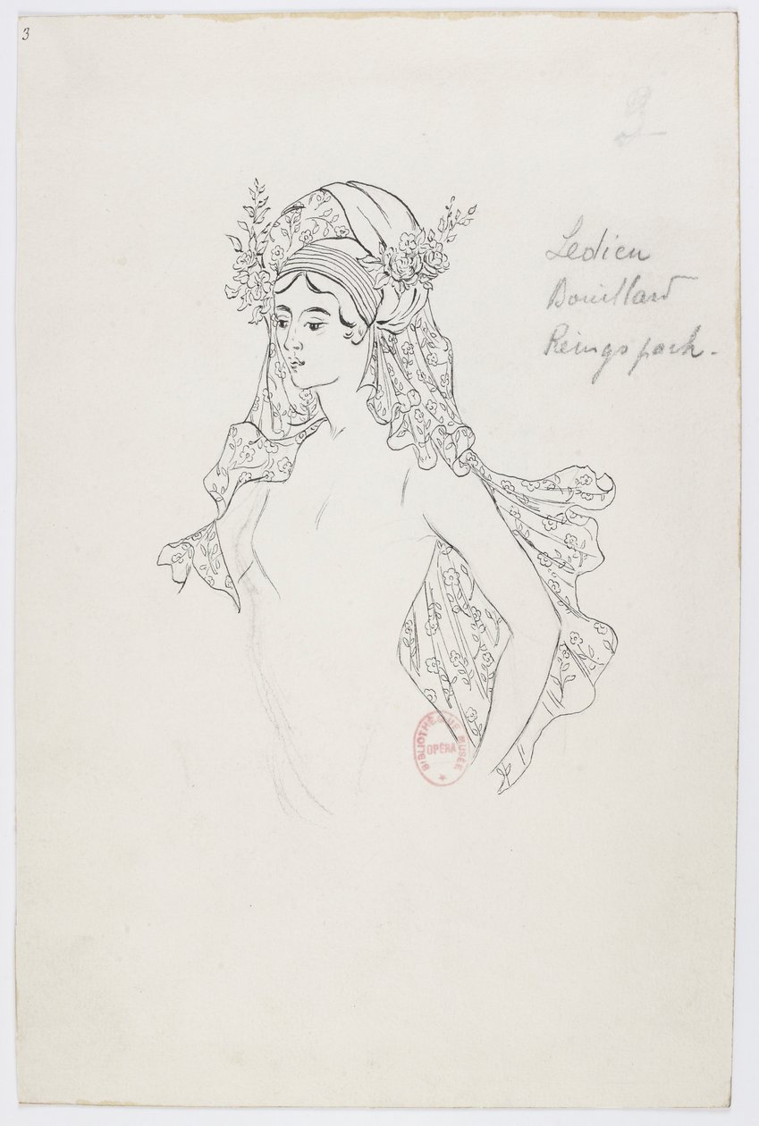 Holmès - La montagne noire - costume designs by Charles Bianchini - 03(b). Ledieu, Bouillard, Reingspach, (choeur dames) - Charles Bianchini