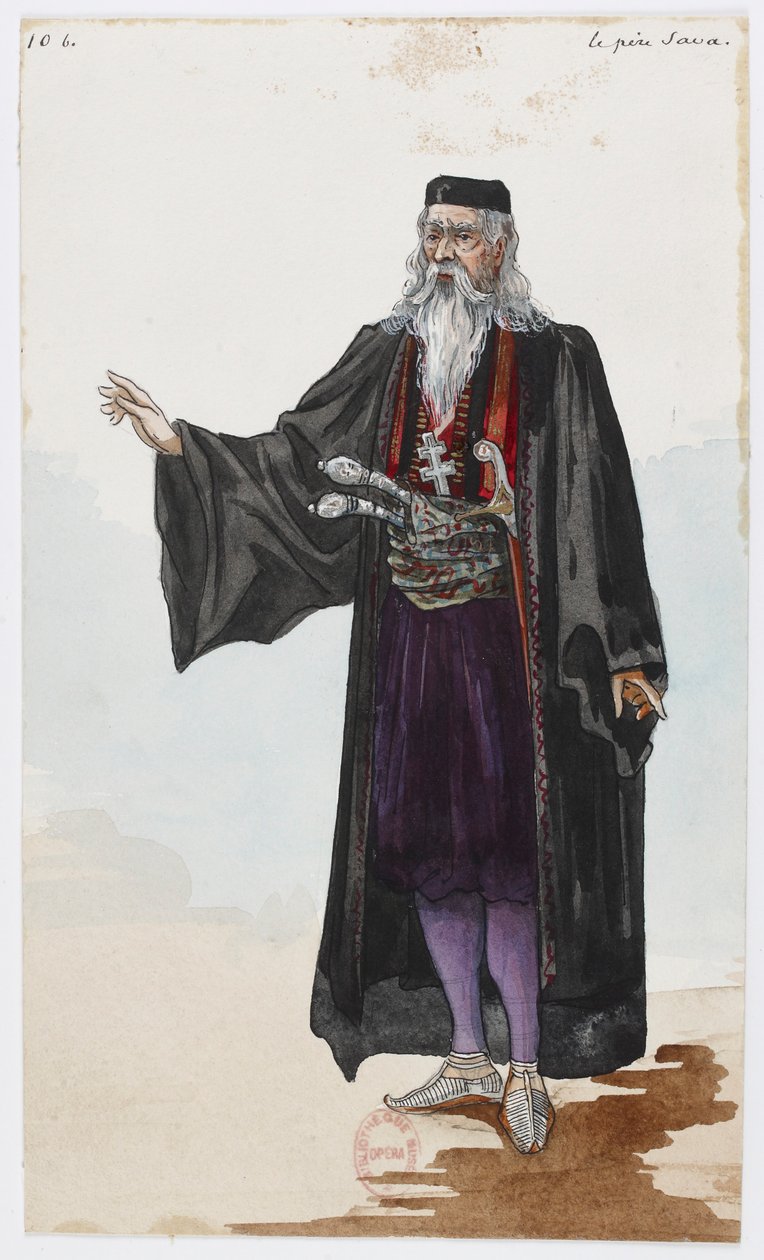 Holmès - La montagne noire - costume designs by Charles Bianchini - 10b. Le père Sava - Charles Bianchini