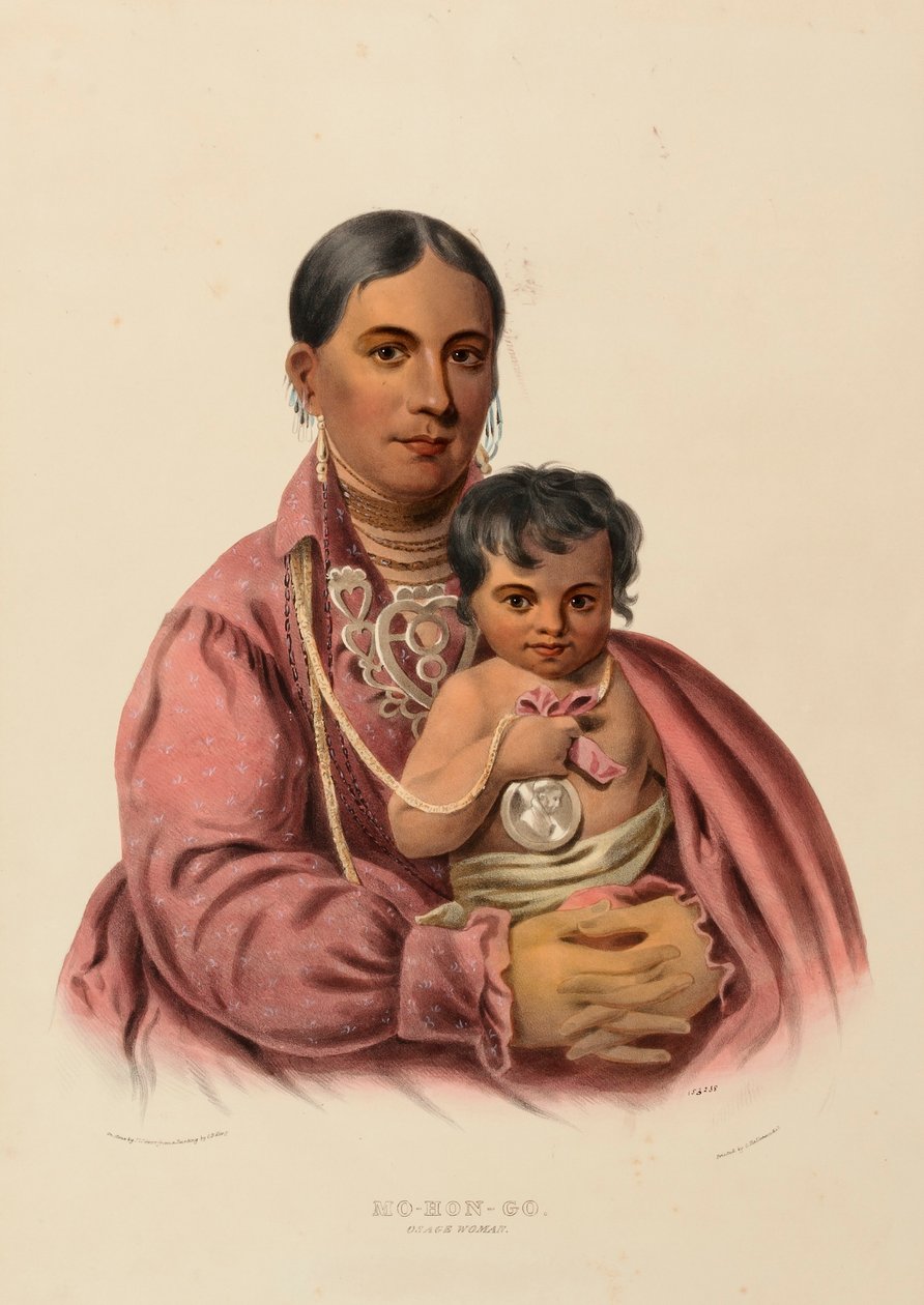MO-HON-GO. OSAGE WOMAN, tiré de History of the Indian Tribes of North America (Histoire des tribus indiennes d