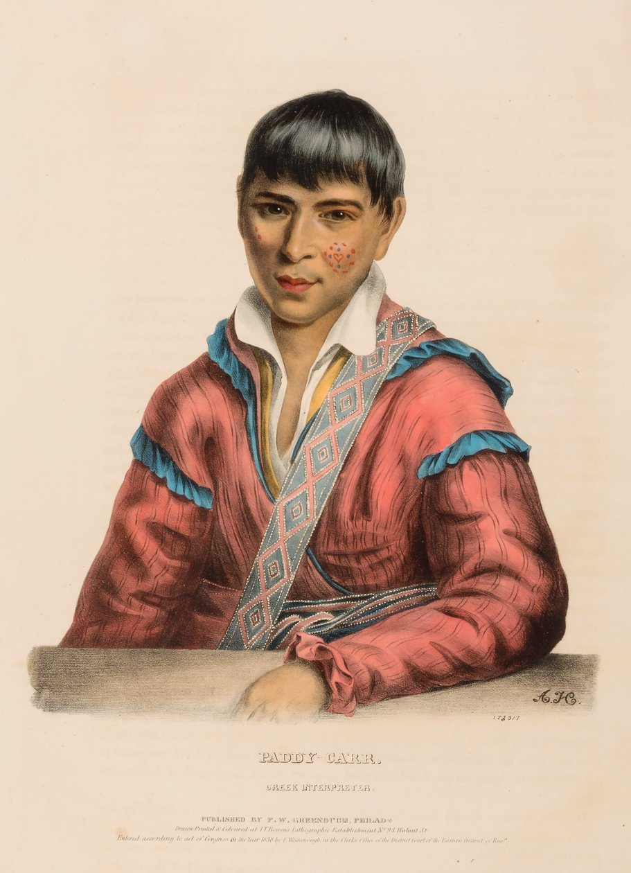 PADDY-CARR. CREEK INTERPRETER, tiré de History of the Indian Tribes of North America (Histoire des tribus indiennes d