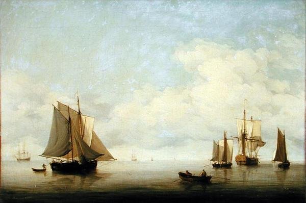 Paysage marin avec navires - Charles Brooking