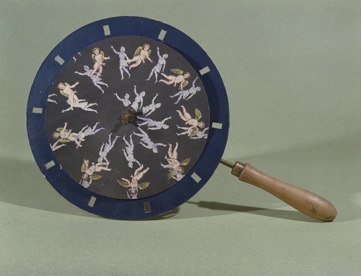 Le Phénakistiscope avec une carte de conception de chérubin, 1835 - Charles Chevalier