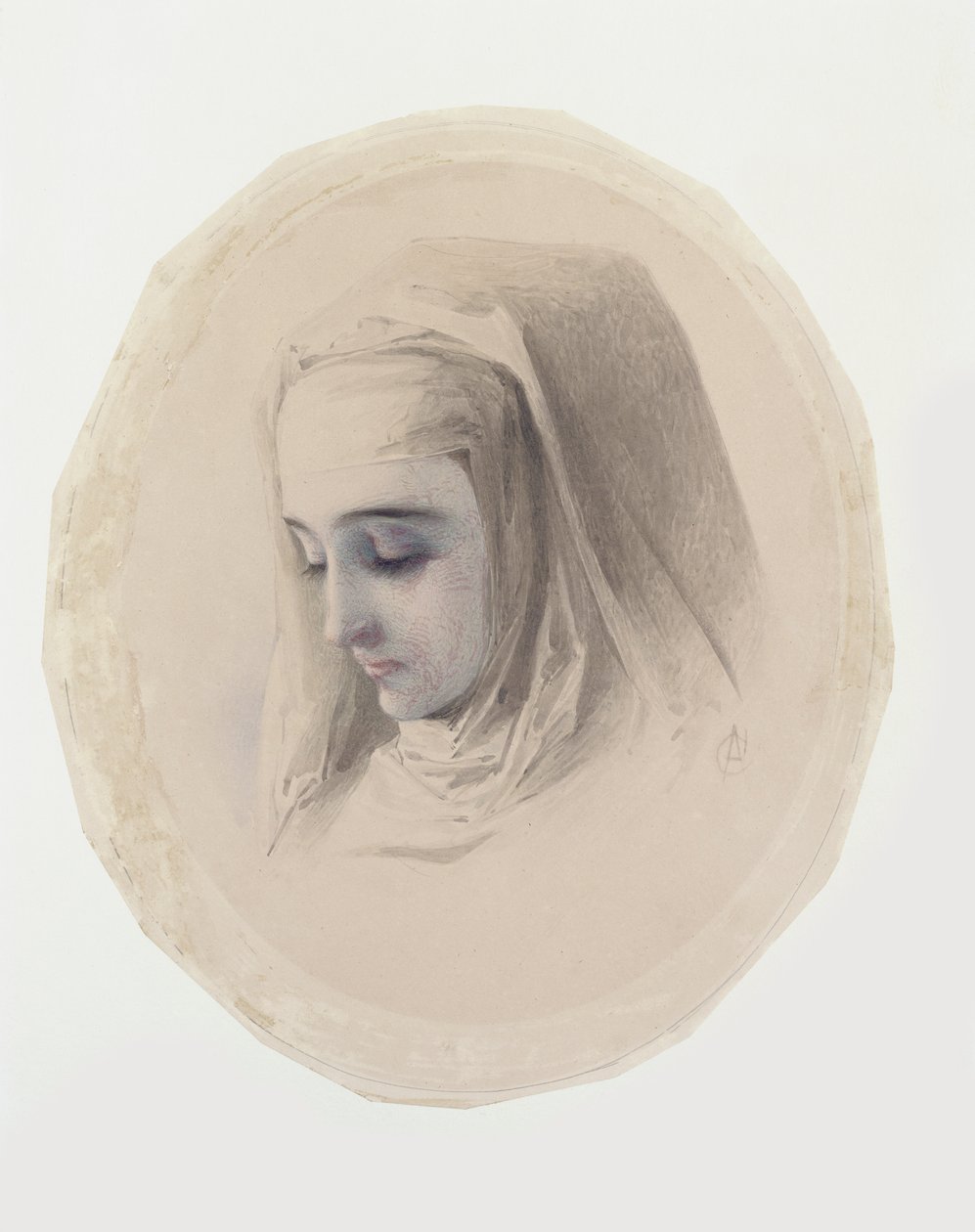 Étude de tête pour Convent Thoughts, 1851 - Charles Collins