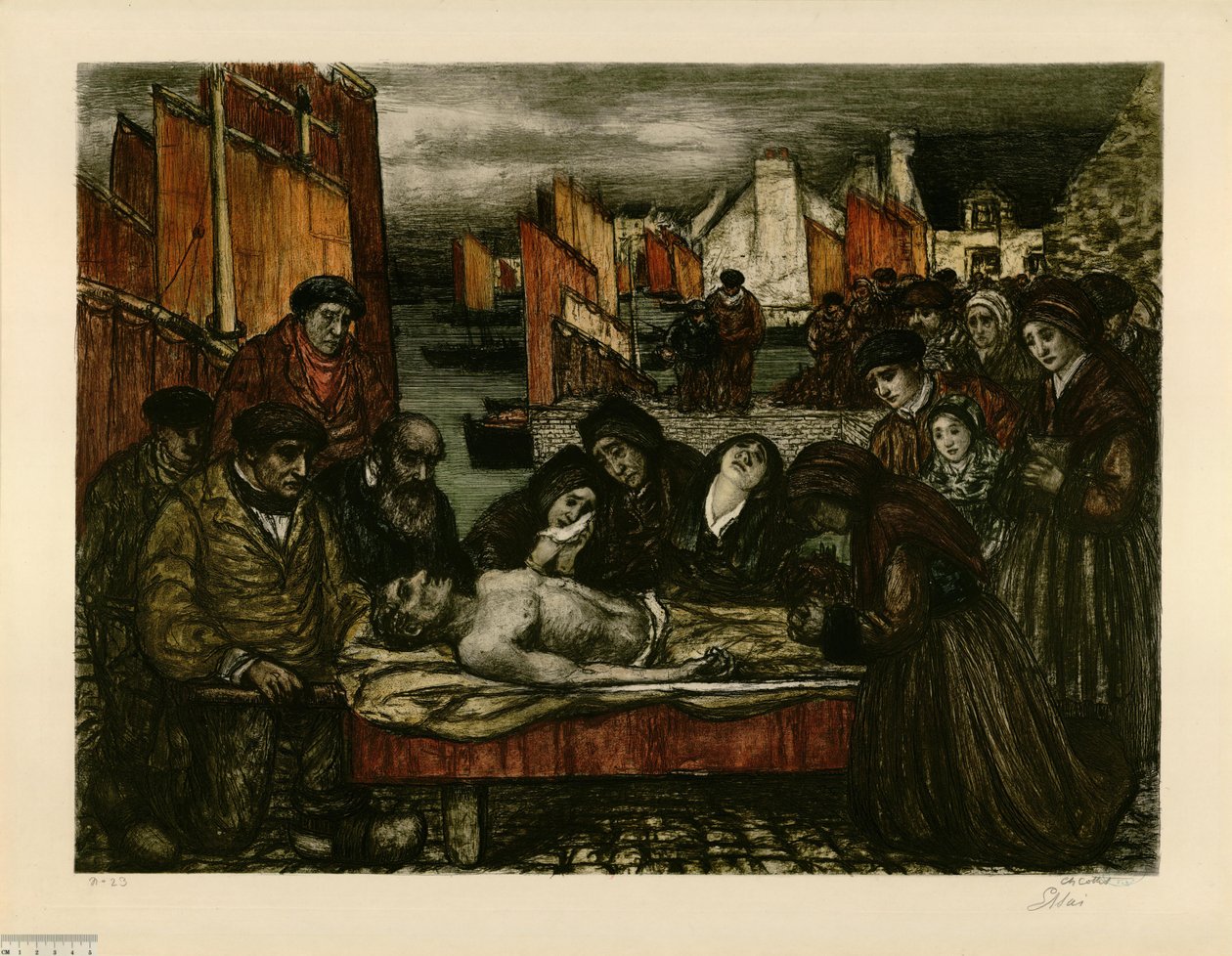 Douleur au pays de la mer ou Les victimes de la mer (épreuve c) - Charles Cottet