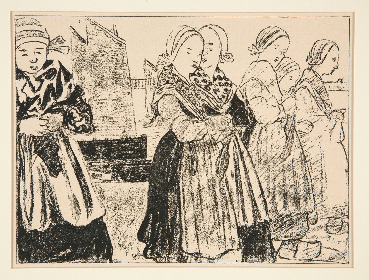 Filles Bretonnes, ou Bretonnes sur le quai, dans #36 de La Revue Blanche, octobre 1894 - Charles Cottet