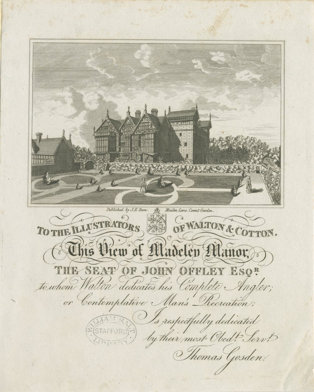 Manoir de Madeley: gravure, nd [vers 1686] - Charles Cotton
