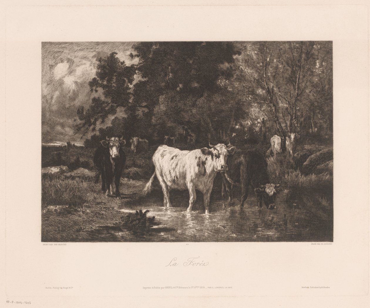 Paysage avec vaches au bord d
