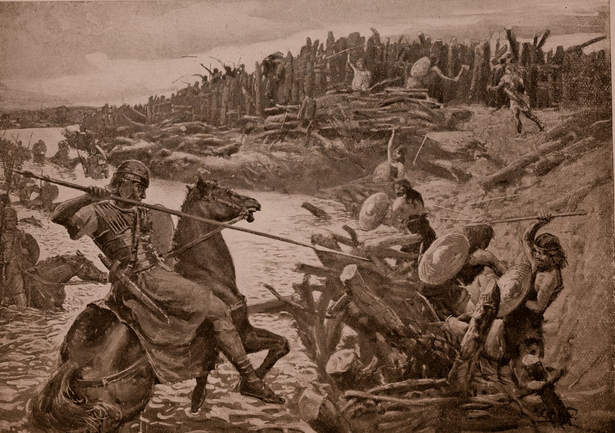 César traverse la Tamise, illustration de 