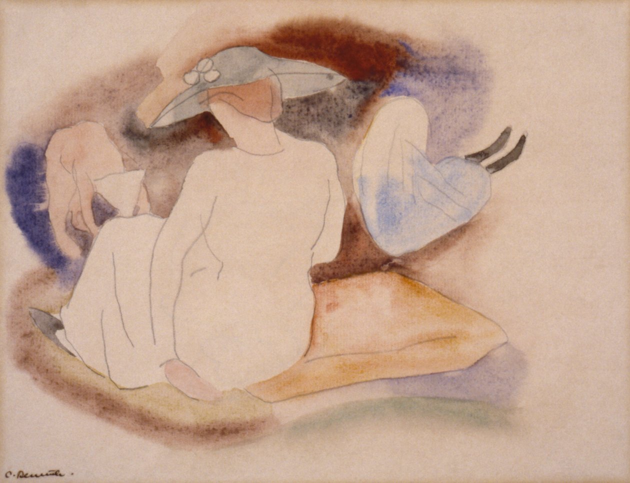 (Femme avec chapeau et 2 personnages) - Charles Demuth