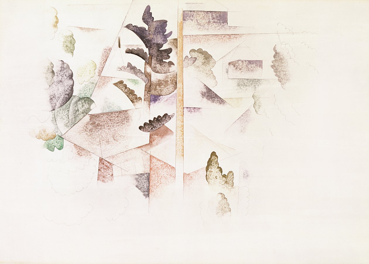 Bermudes, arbres et architecture, vers 1917 - Charles Demuth