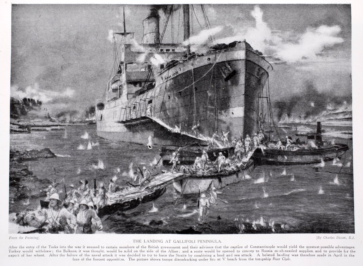 Le débarquement à la péninsule de Gallipoli, illustration de 