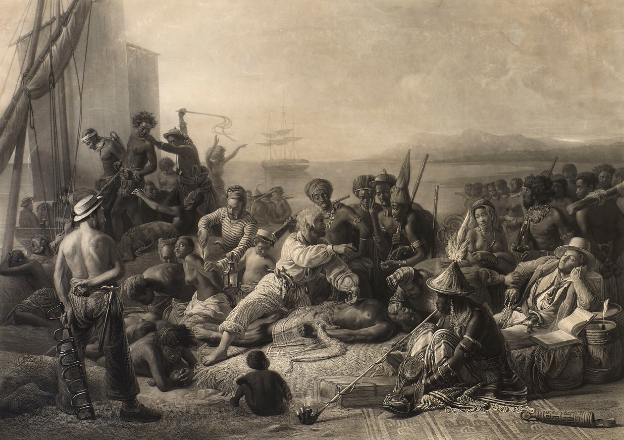 Scène sur la côte d