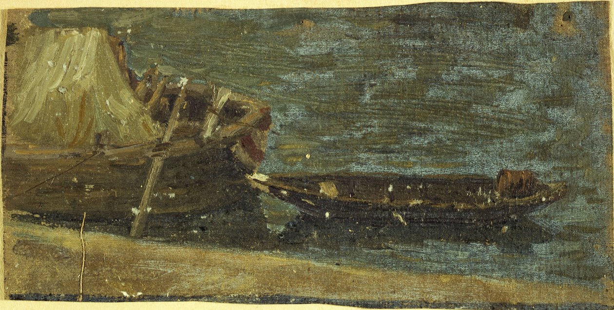 Bateaux amarrés, ca. 1870 - Charles Emile Cuisin