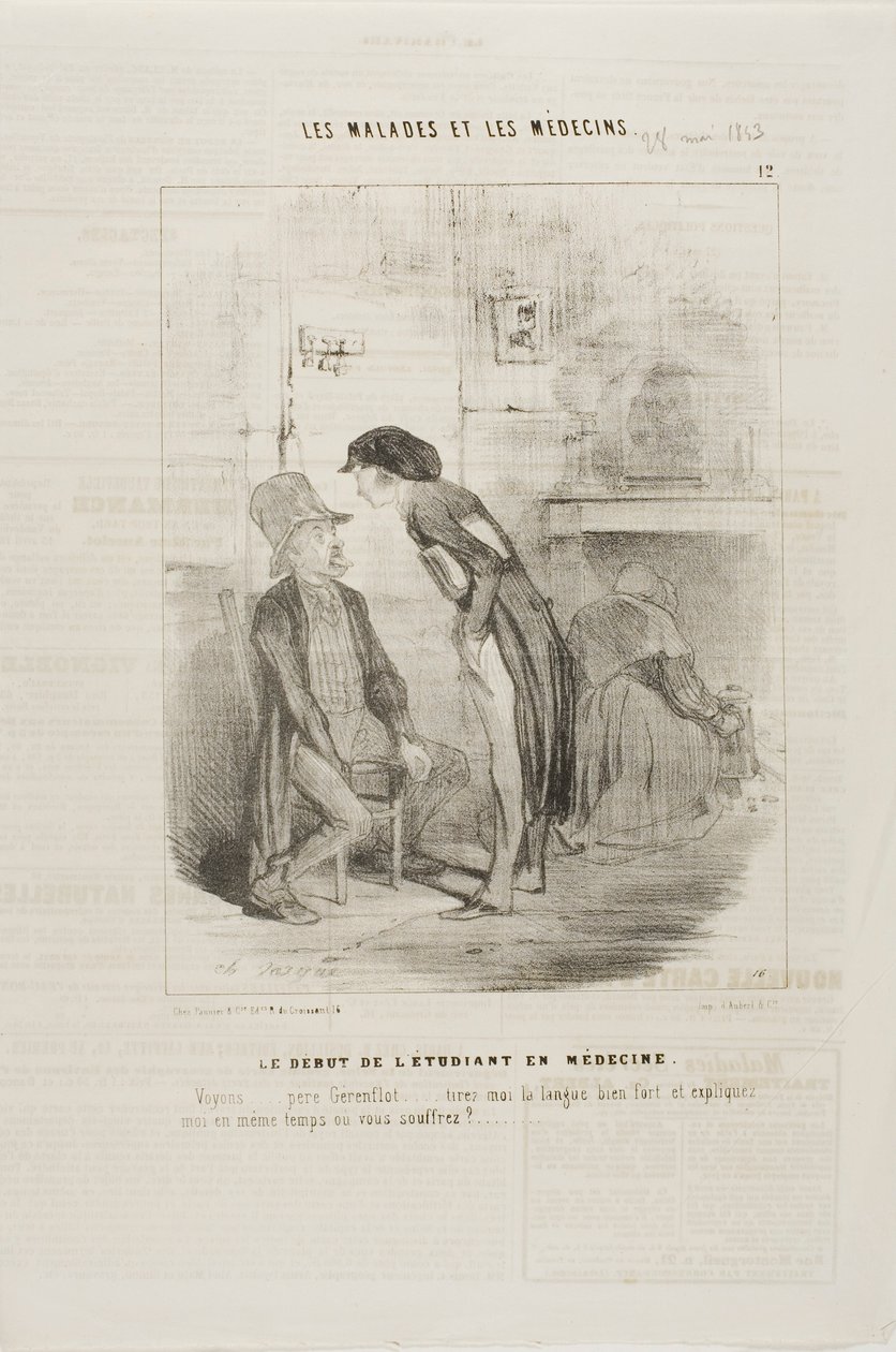 Un étudiant en médecine commençant (plaque 12) - Charles Emile Jacque