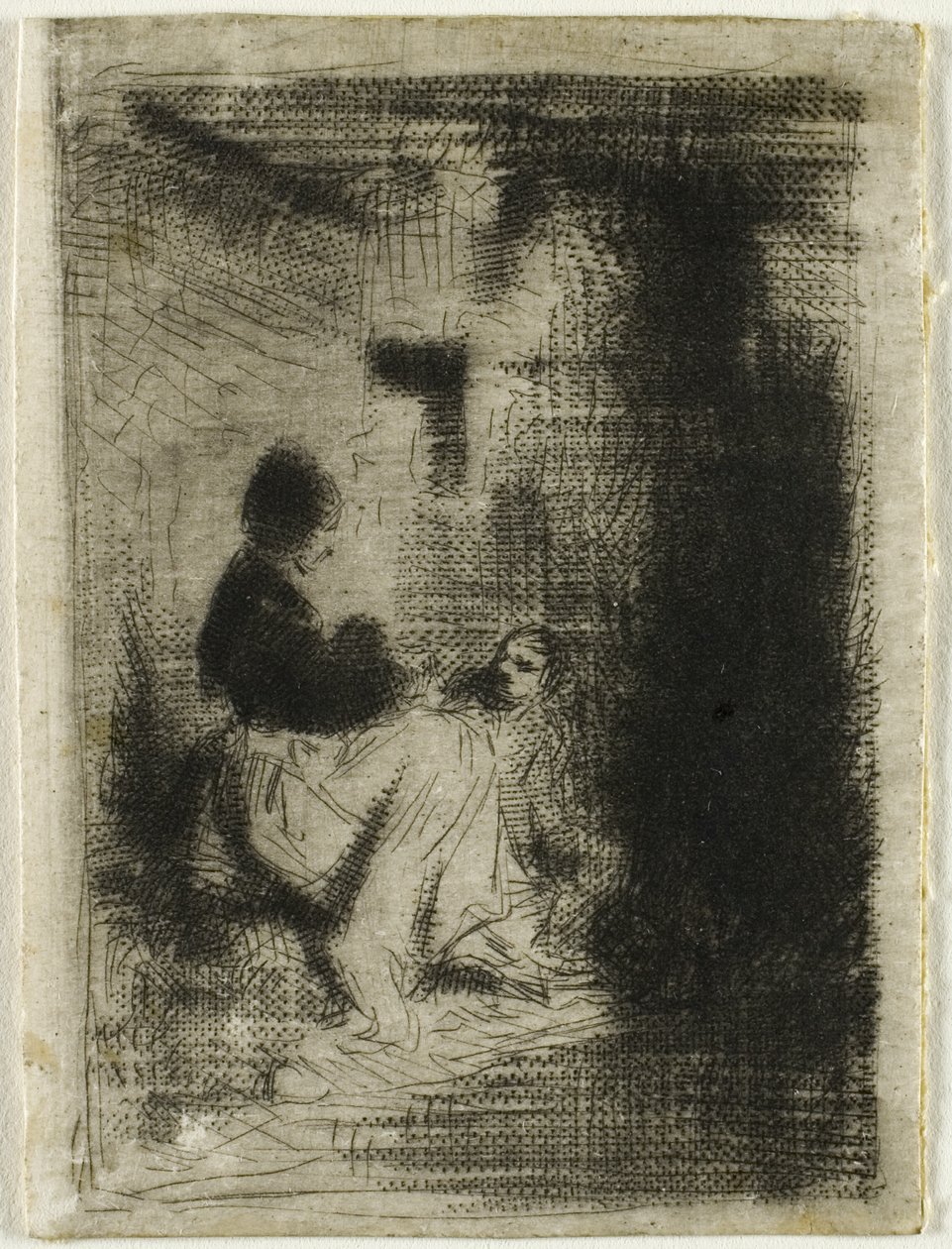 Une femme et son enfant - Charles Emile Jacque