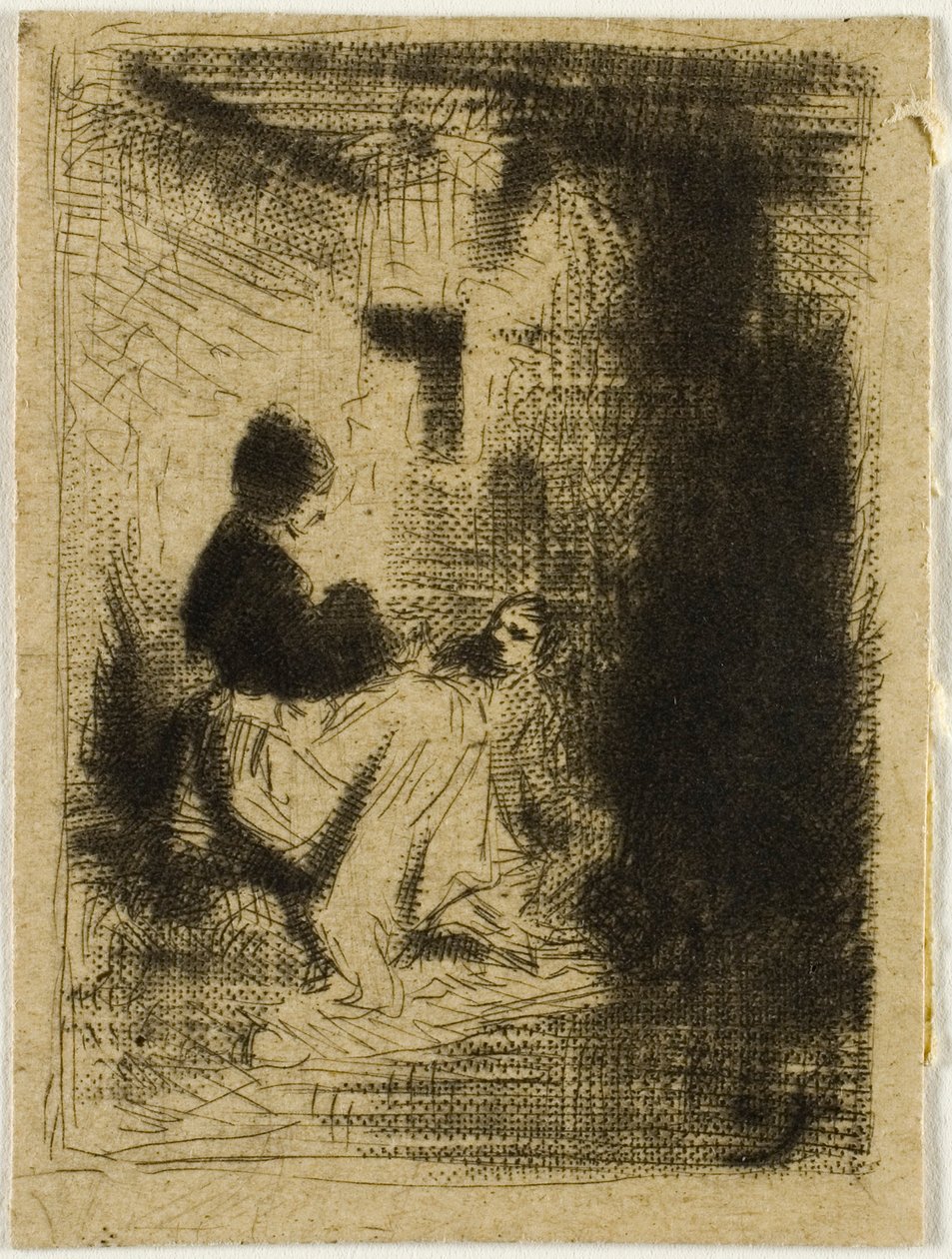 Une femme et son enfant - Charles Emile Jacque