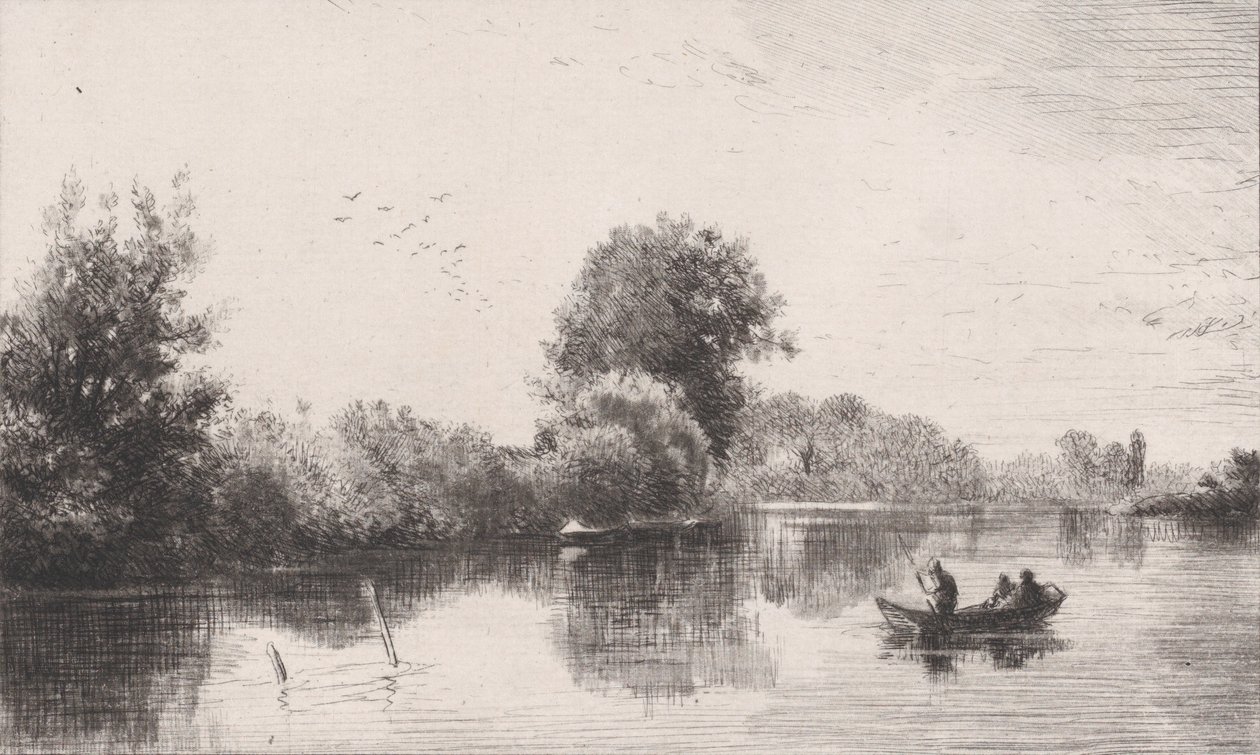 Bords de la Marne - Charles Emile Jacque