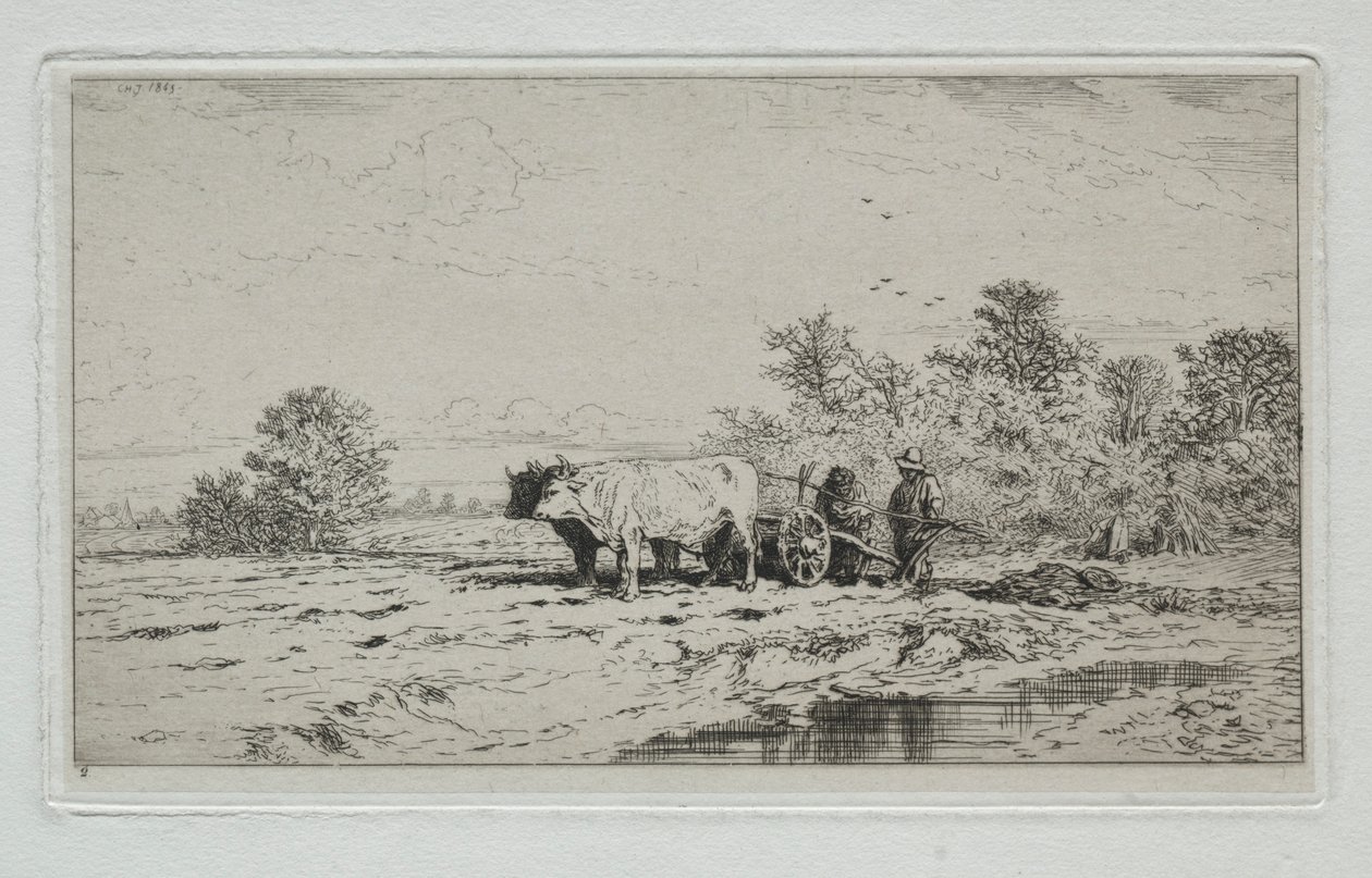 Paysage, travailleurs, 1845 - Charles Emile Jacque