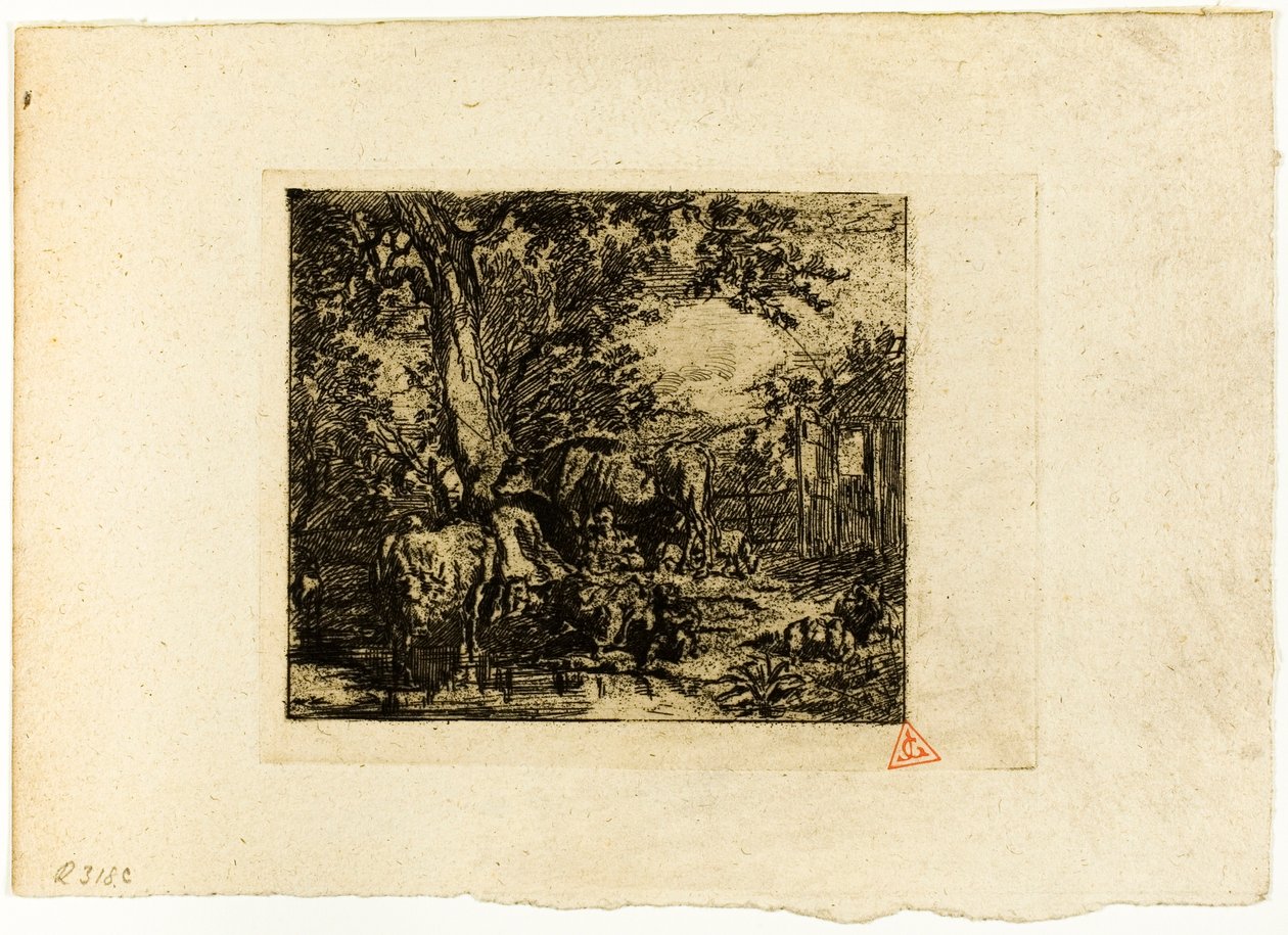 Paysage avec animaux - Charles Emile Jacque