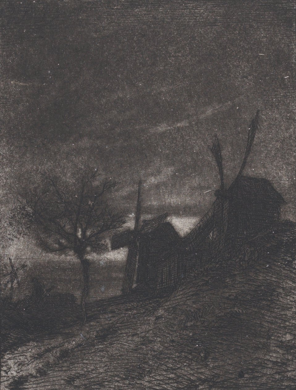 Moulins à Montmartre, 1846 - Charles Emile Jacque