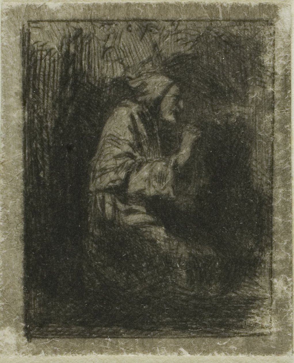 Moine en prière - Charles Emile Jacque