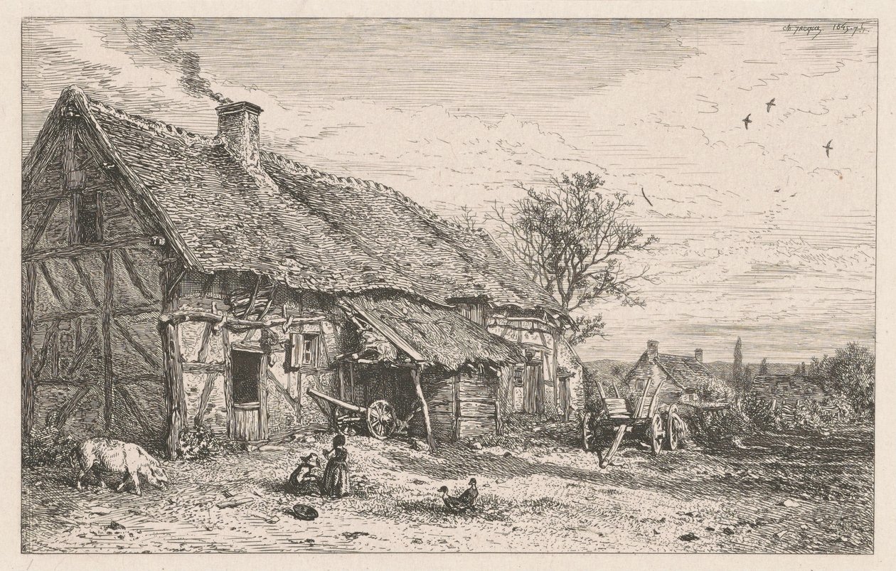 Maison de paysan - Charles Emile Jacque