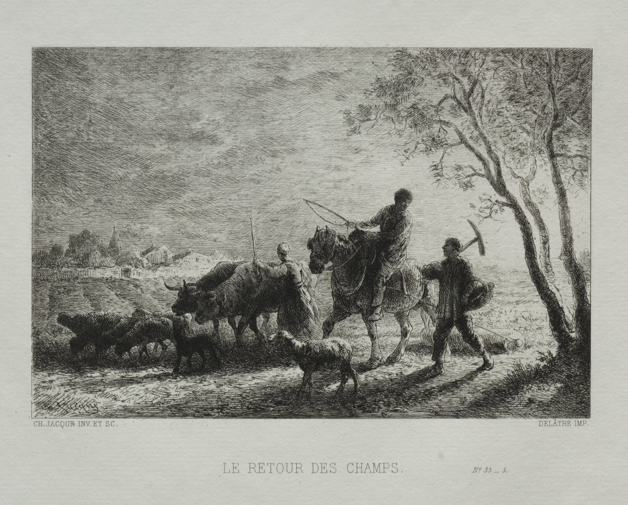 Retour des champs - Charles Emile Jacque