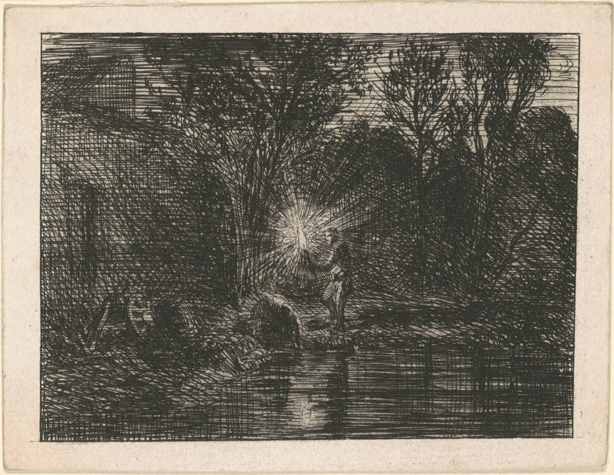Rivage de nuit - Charles Emile Jacque