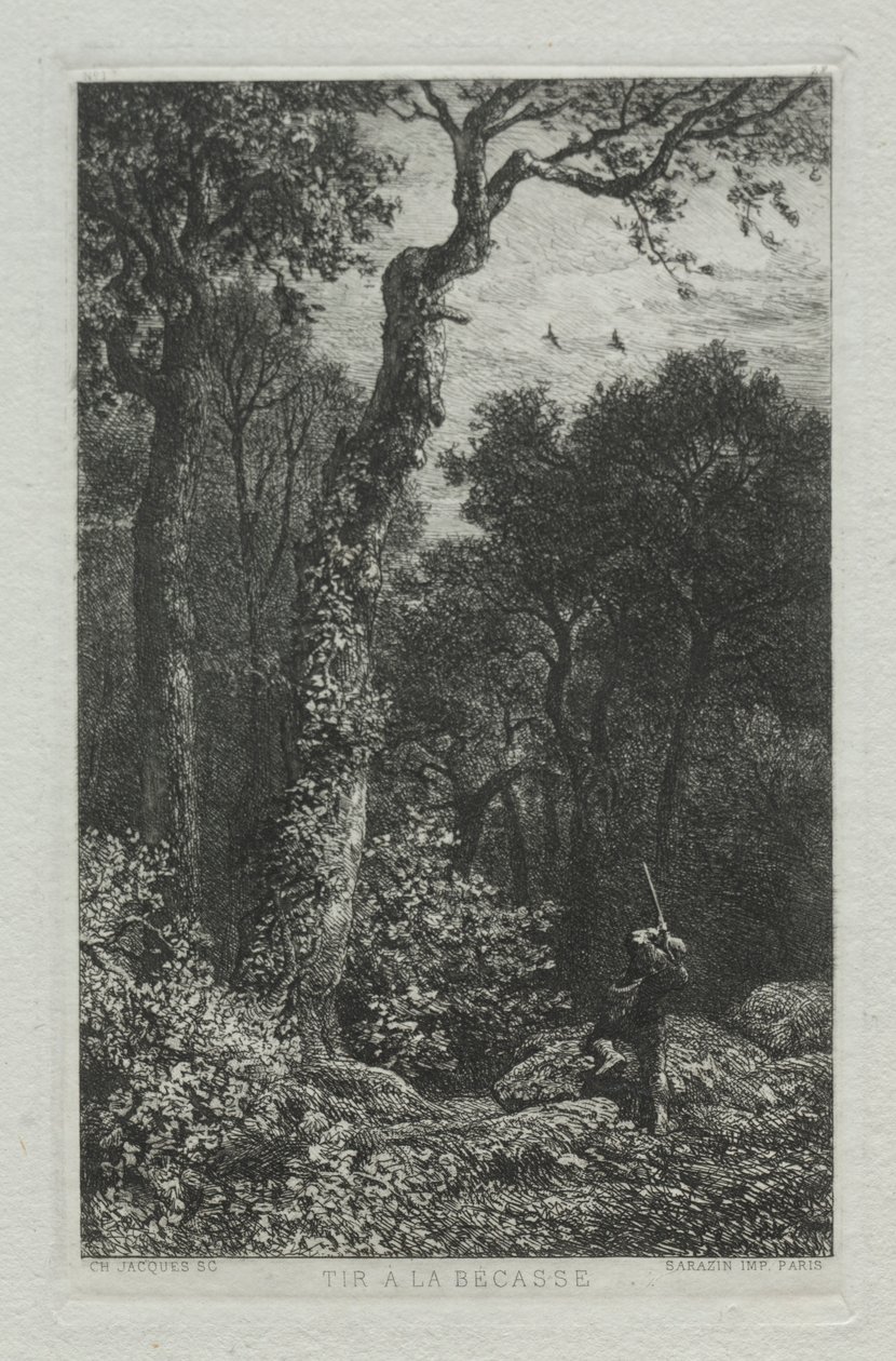 Chasse à la bécasse - Charles Emile Jacque