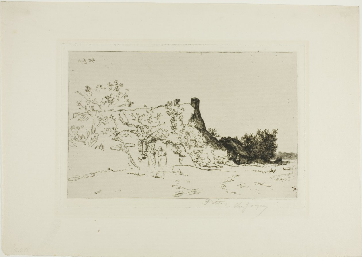 La grande chaumière, Kercassier - Charles Emile Jacque