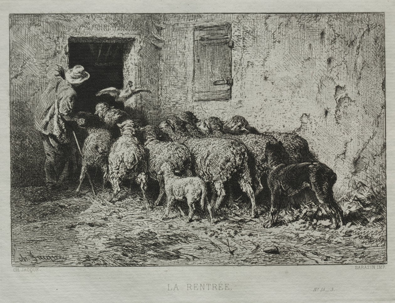 Le Retour - Charles Emile Jacque
