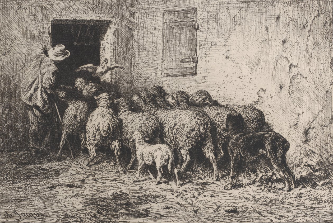 Le Retour - Charles Emile Jacque