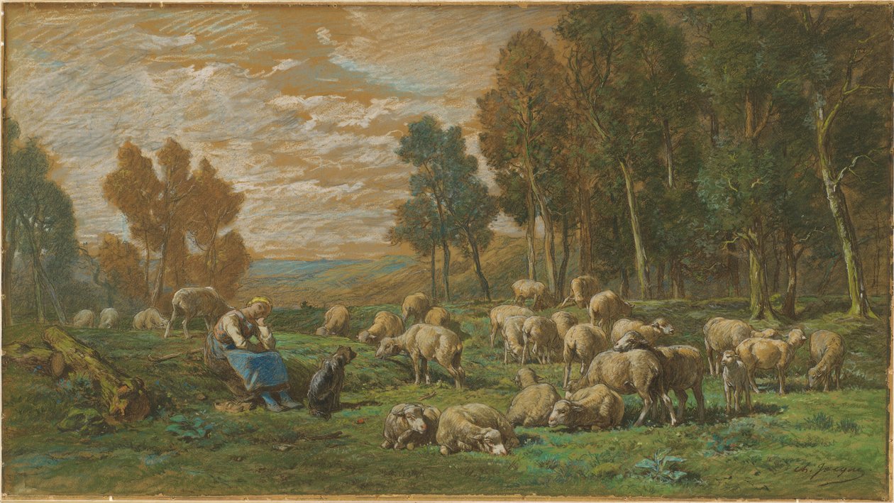 La bergère - Charles Emile Jacque