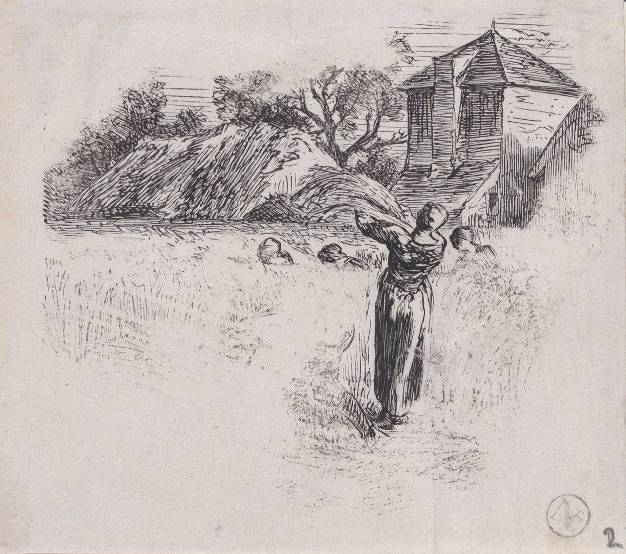 Femme portant une gerbe, vers 1853 - Charles Emile Jacque