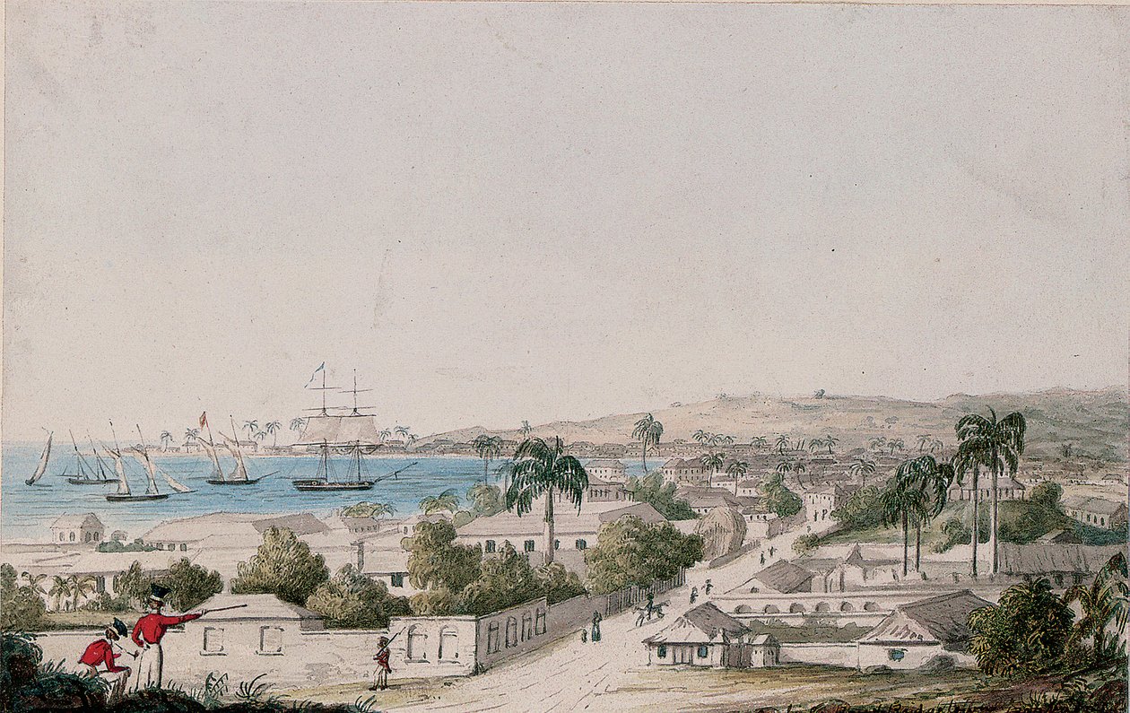 Vue de la baie de Carlisle et de Bridgetown, Barbade - Charles Emilius Gold