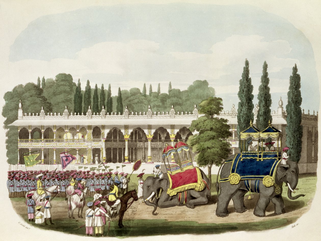 Le Palais de Tippoo Sahib (1749-99) gravé par Thomas Hall pour 
