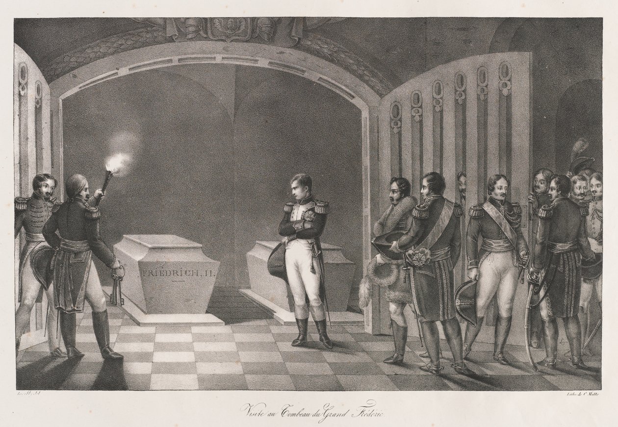 Visite à la tombe de Frédéric le Grand, début du XIXe siècle - Charles Etienne Pierre Motte