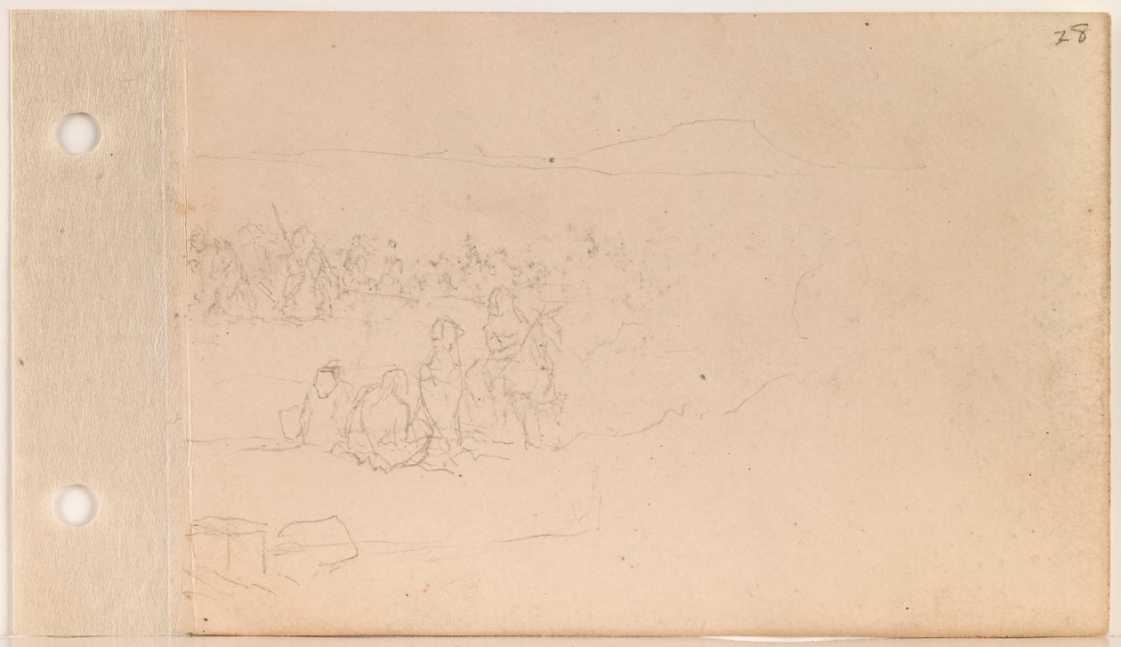 Rassemblement de la bande de Pahtanka (Grande Tête) sur le rivage (moitié droite) - Charles Ferdinand Wimar