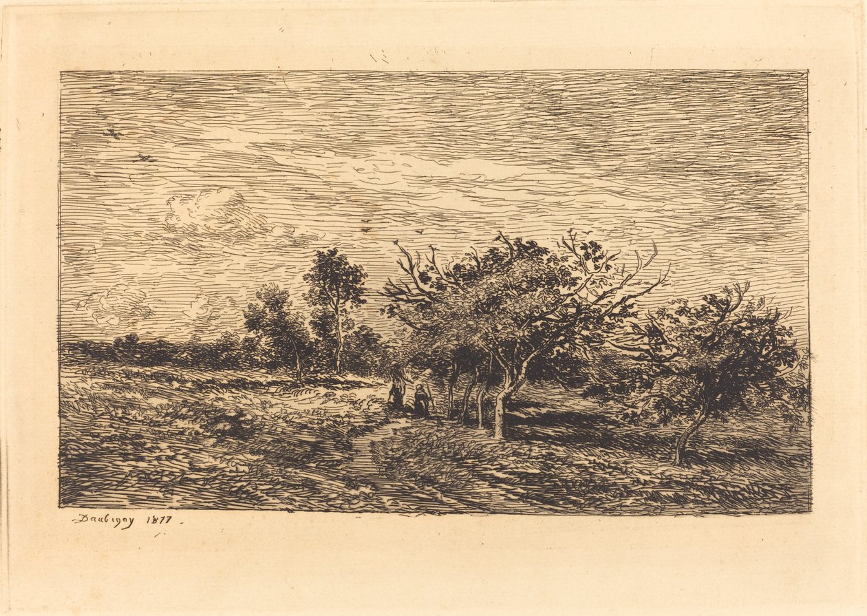 Pommiers à Auvers - Charles Francois Daubigny