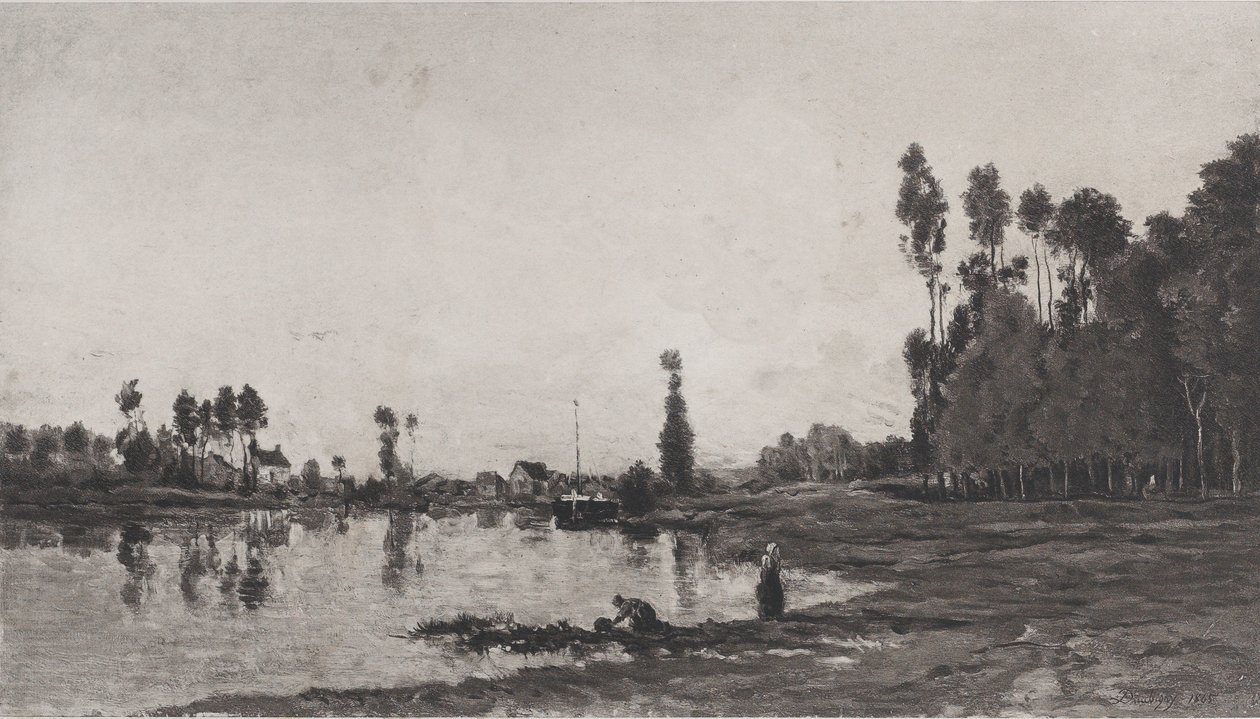 Au bord de la rivière, 1865 - Charles Francois Daubigny
