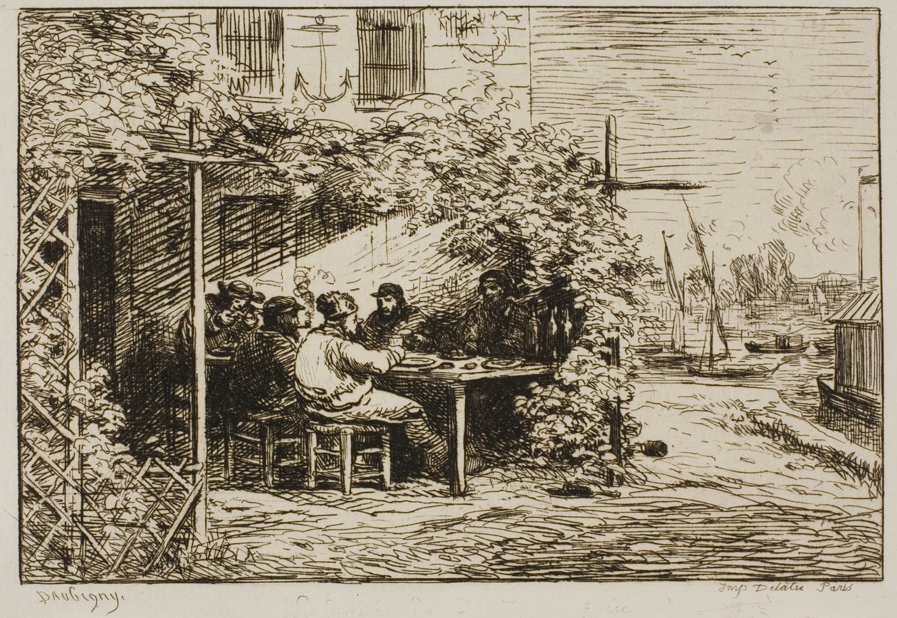 Petit-déjeuner de départ à Asnières - Charles Francois Daubigny