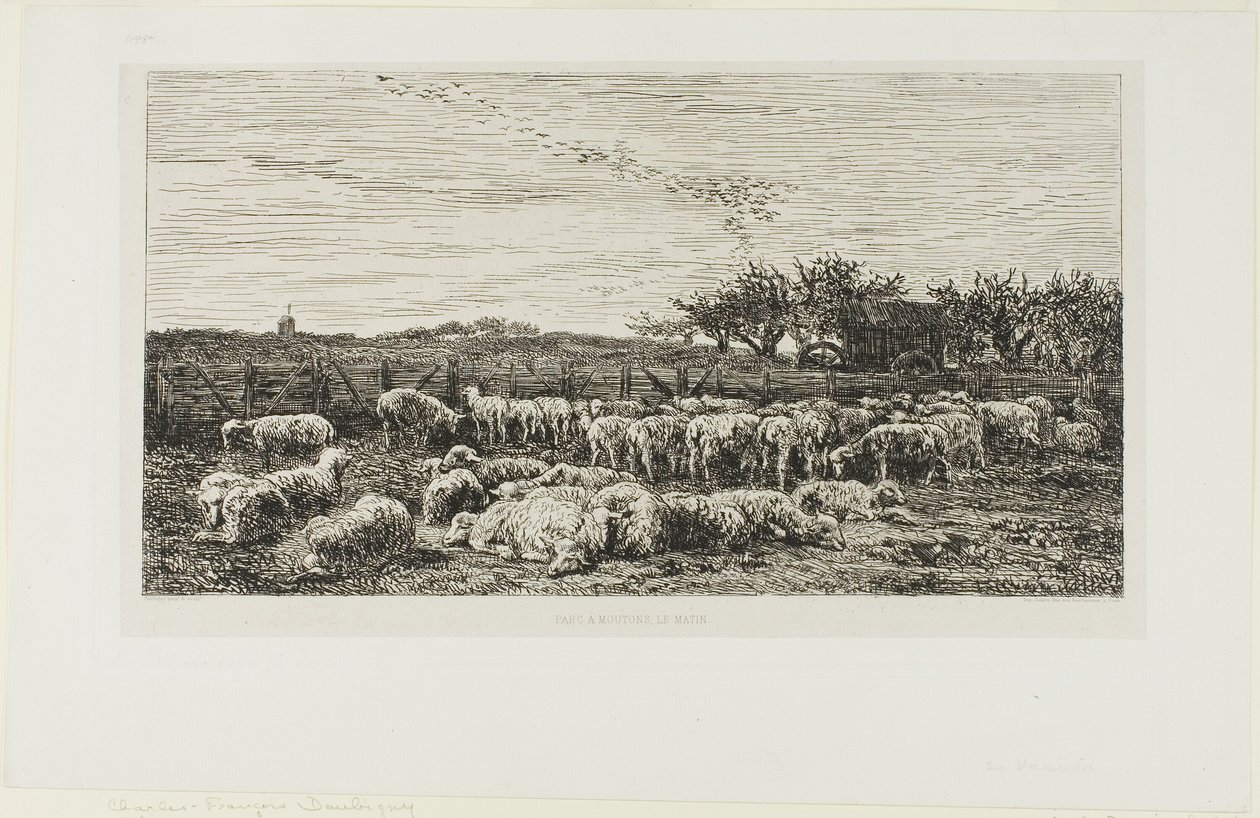 Prairie avec moutons - Charles Francois Daubigny