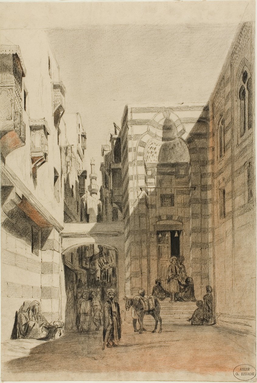 Scène de rue égyptienne - Charles Francois Eustache