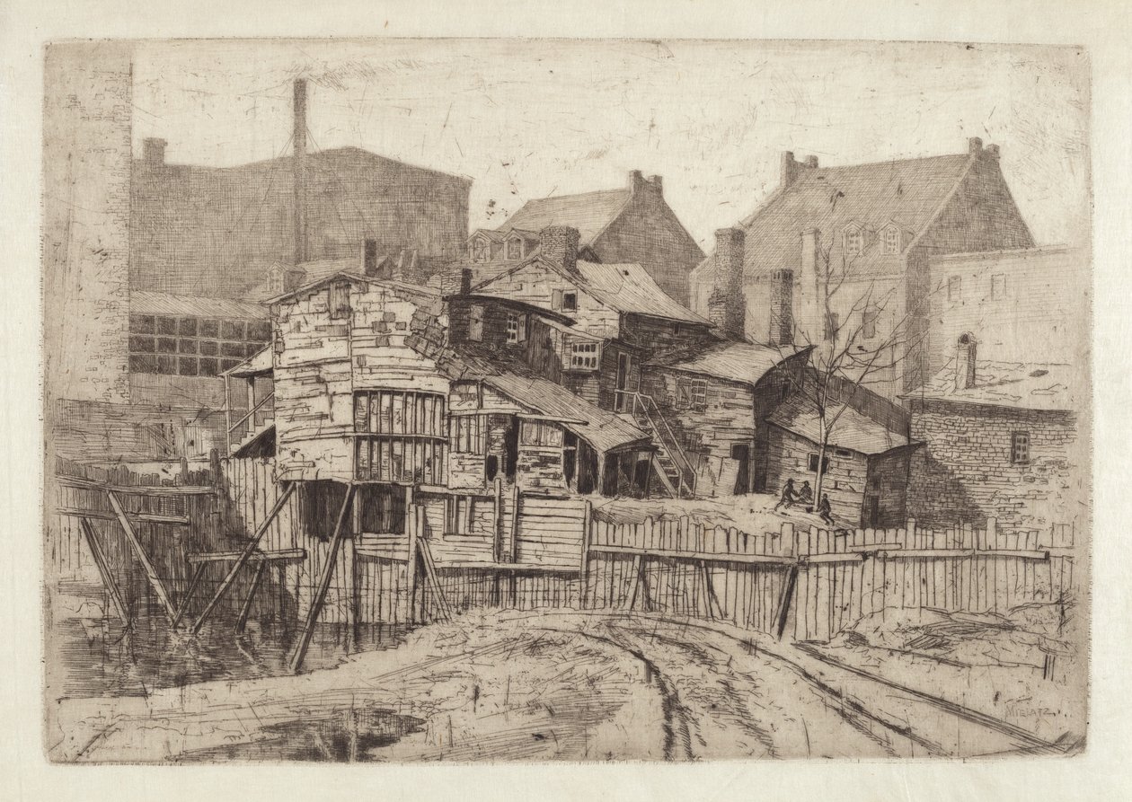 Sans titre (Maison en bois en ville) - Charles Frederick William Mielatz