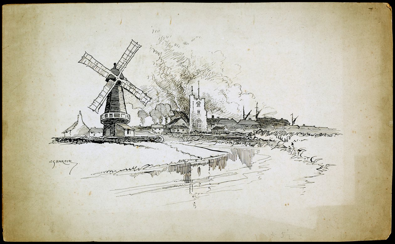 Moulin à vent de Wellington, Barking, Londres, 1892-1933 - Charles George Harper