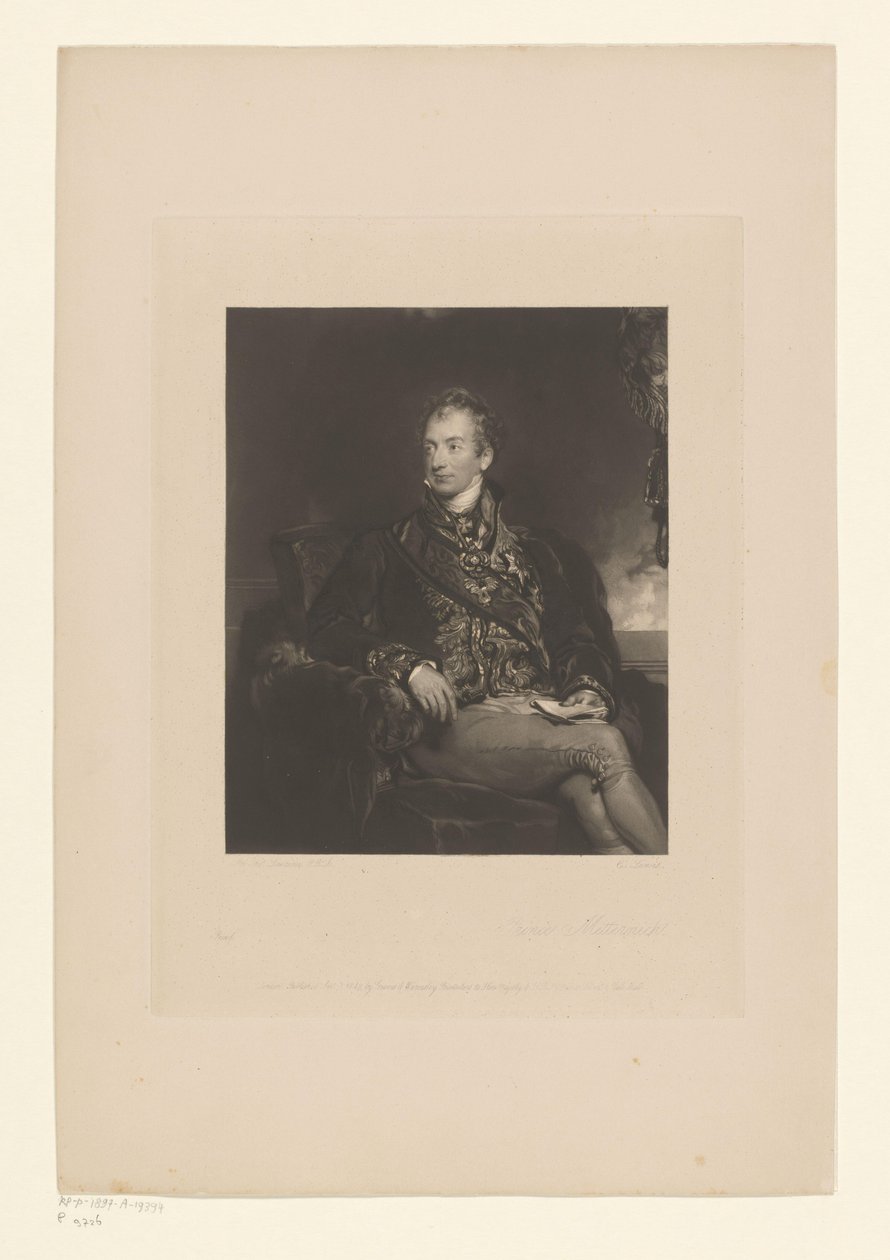 Portrait de Klemens von Metternich Prince Metternich (titre sur l