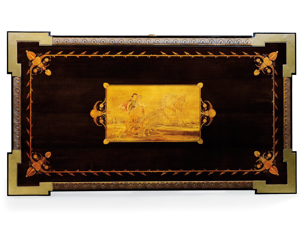 Table Napoléon III, conçue par Jean Brandely, marqueterie par E. Varlot, Paris, vers 1850-75 - Charles Guillaume Diehl